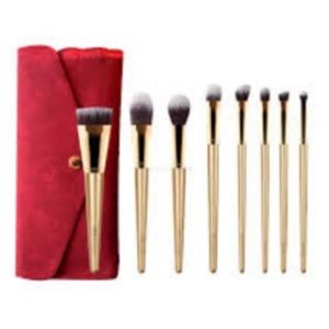 Luxie Glitter and Gold Makeup Brush Set, 8 piece set